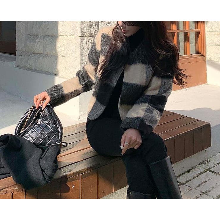 ショートメルトンチェック柄ジャケット | Ulysses | 詳細画像8 