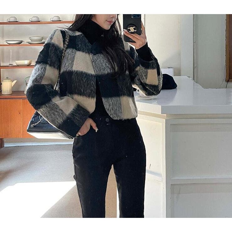 ショートメルトンチェック柄ジャケット | Ulysses | 詳細画像9 