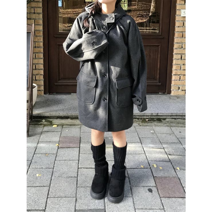 フード付きシングルブレストメルトンジャケット | Ulysses | 詳細画像3 