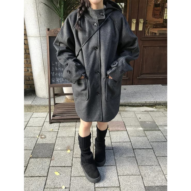 フード付きシングルブレストメルトンジャケット | Ulysses | 詳細画像6 