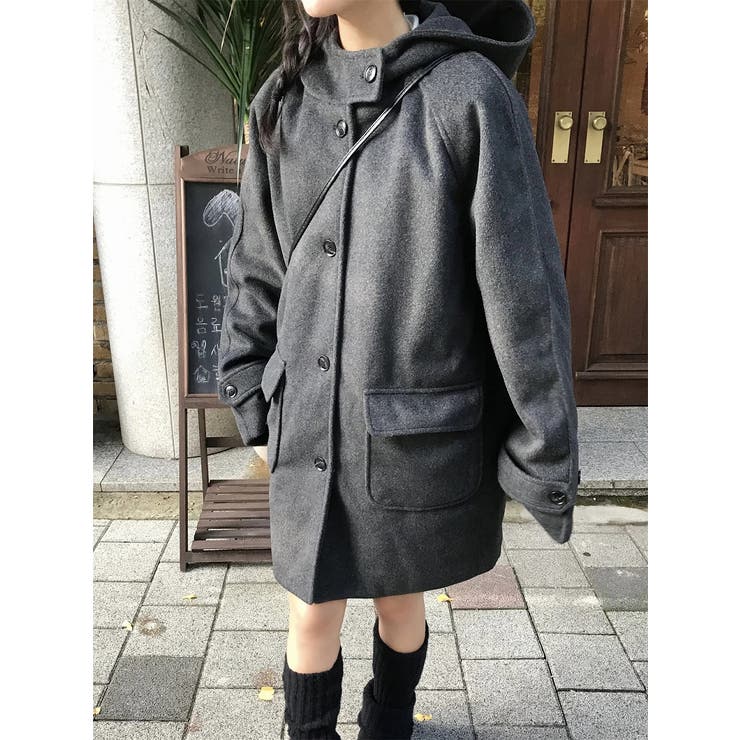 フード付きシングルブレストメルトンジャケット | Ulysses | 詳細画像7 