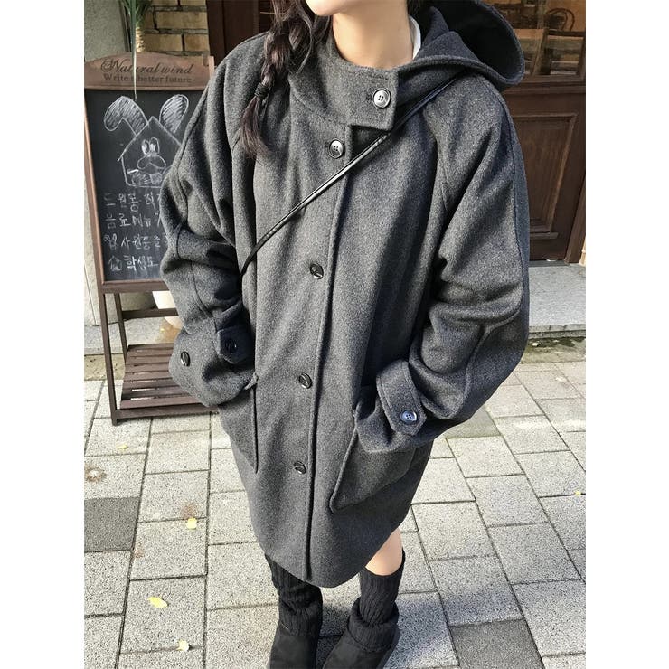 フード付きシングルブレストメルトンジャケット | Ulysses | 詳細画像8 