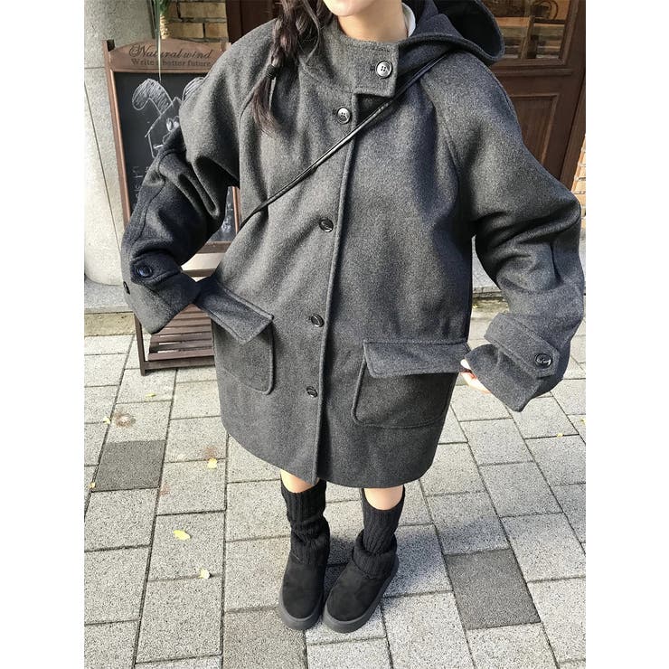 フード付きシングルブレストメルトンジャケット | Ulysses | 詳細画像9 