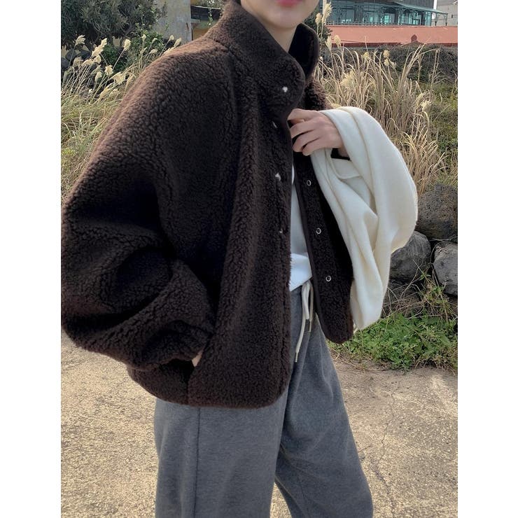 ブラウン | スタンドカラーボアジャケット | Ulysses