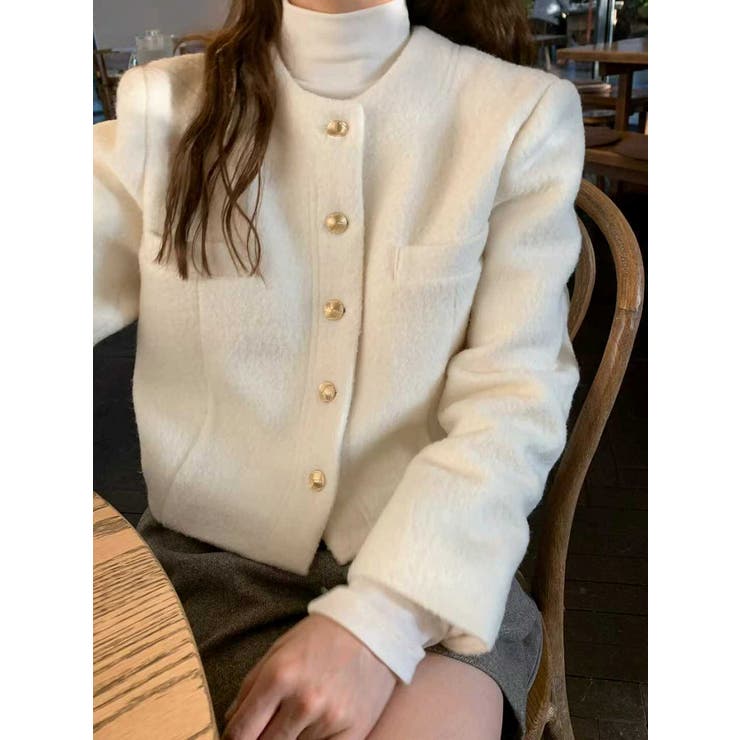 ベージュ | ショートメルトンジャケット | Ulysses