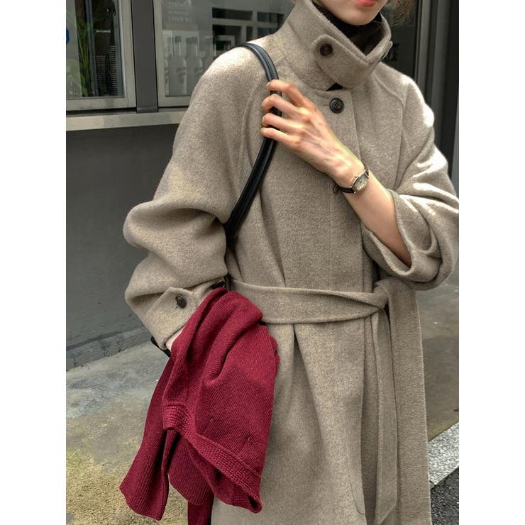 リボンロングスタンドカラーメルトンジャケット | Ulysses | 詳細画像2 