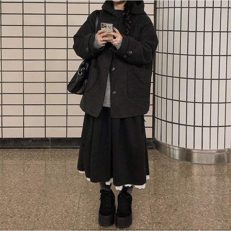 フード付きシングルブレストメルトンジャケット | Ulysses | 詳細画像5 