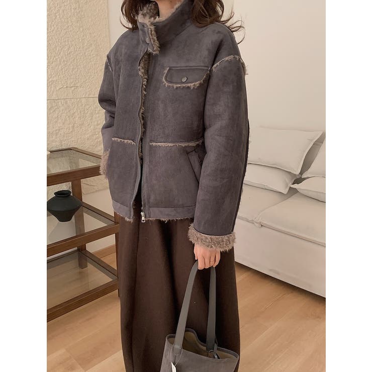 スタンドカラー鹿の毛皮の綿毛ジャケット | Ulysses | 詳細画像10 