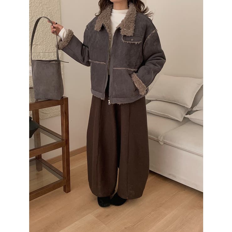 スタンドカラー鹿の毛皮の綿毛ジャケット | Ulysses | 詳細画像11 