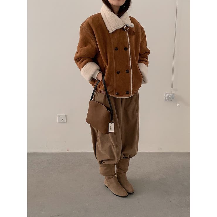 ショートダブルブレスト鹿の毛皮の綿毛ジャケット | Ulysses | 詳細画像1 