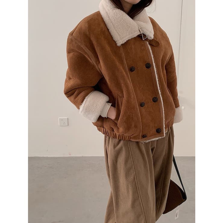 ショートダブルブレスト鹿の毛皮の綿毛ジャケット | Ulysses | 詳細画像2 