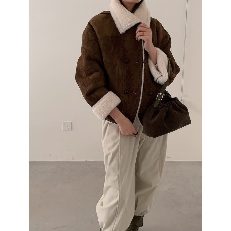 ショートダブルブレスト鹿の毛皮の綿毛ジャケット | Ulysses | 詳細画像6 