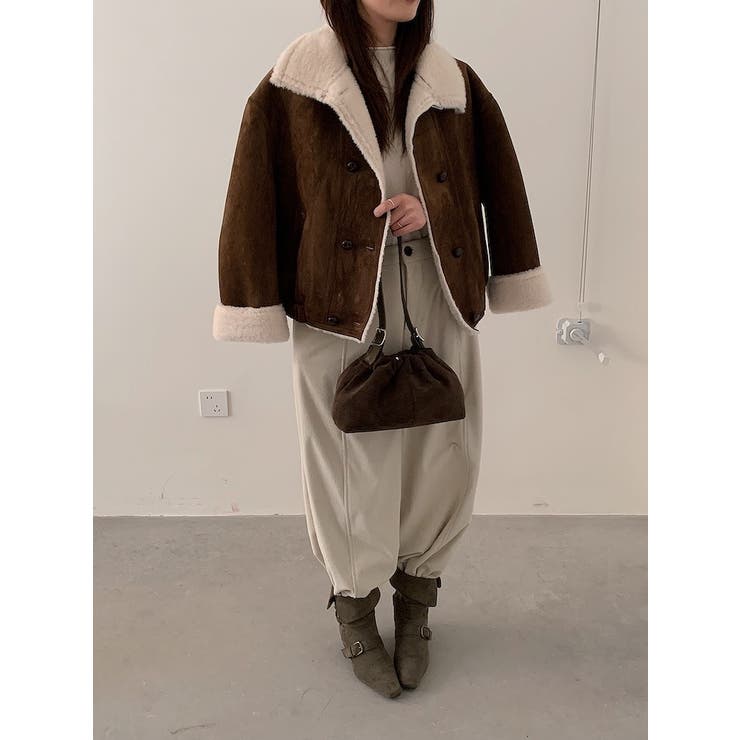 ショートダブルブレスト鹿の毛皮の綿毛ジャケット | Ulysses | 詳細画像7 