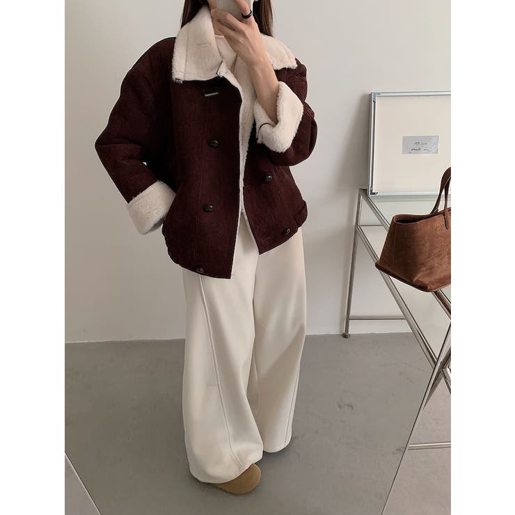 ショートダブルブレスト鹿の毛皮の綿毛ジャケット | Ulysses | 詳細画像11 