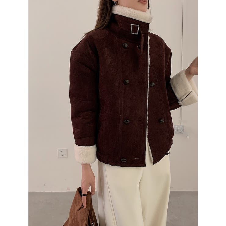 ショートダブルブレスト鹿の毛皮の綿毛ジャケット | Ulysses | 詳細画像12 