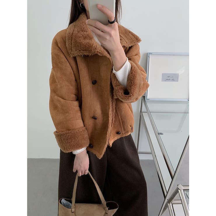 ショートダブルブレスト鹿の毛皮の綿毛ジャケット | Ulysses | 詳細画像13 