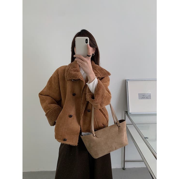 ショートダブルブレスト鹿の毛皮の綿毛ジャケット | Ulysses | 詳細画像15 