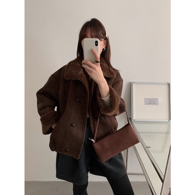 ショートダブルブレスト鹿の毛皮の綿毛ジャケット | Ulysses | 詳細画像18 