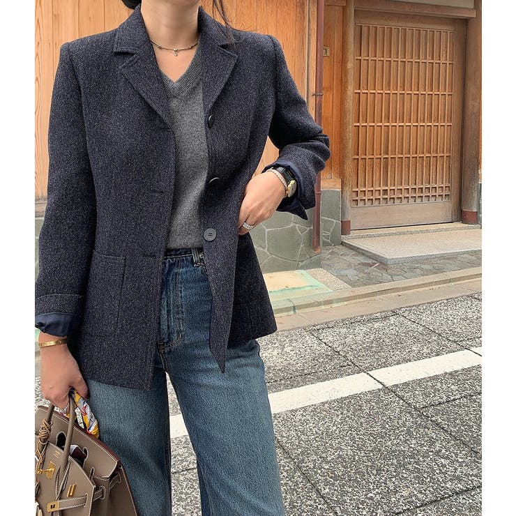 ネイビー | シングルブレストメルトンジャケット | Ulysses