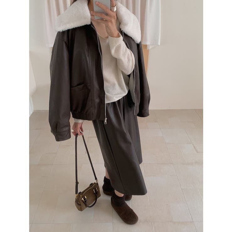 襟付き合成皮革ジャケット | Ulysses | 詳細画像4 