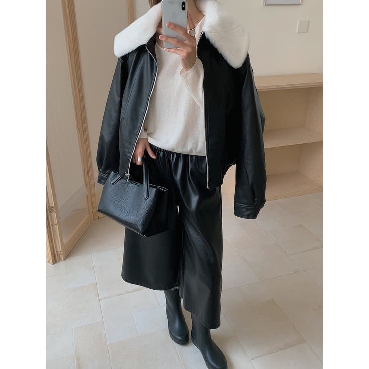 襟付き合成皮革ジャケット | Ulysses | 詳細画像5 