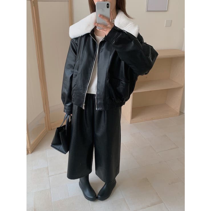 襟付き合成皮革ジャケット | Ulysses | 詳細画像7 