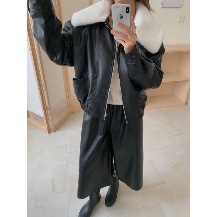 襟付き合成皮革ジャケット | Ulysses | 詳細画像8 