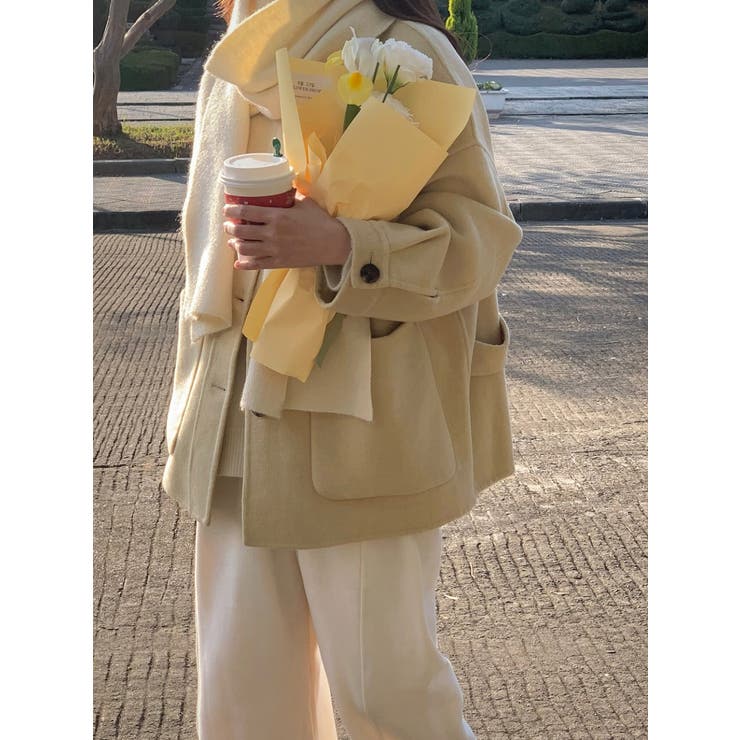 ライトイエロー | 襟付きシングルブレストメルトンジャケット | Ulysses