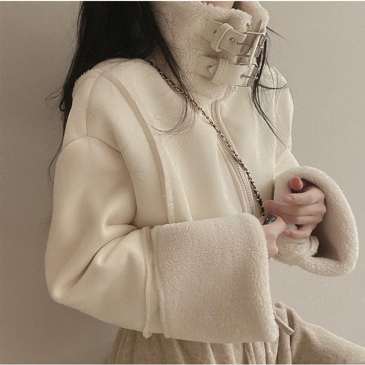 鹿の毛皮の綿毛ボアショートジャケット | Ulysses | 詳細画像1 