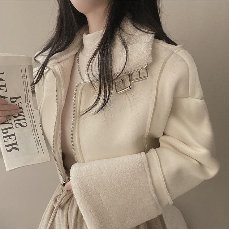 鹿の毛皮の綿毛ボアショートジャケット | Ulysses | 詳細画像2 