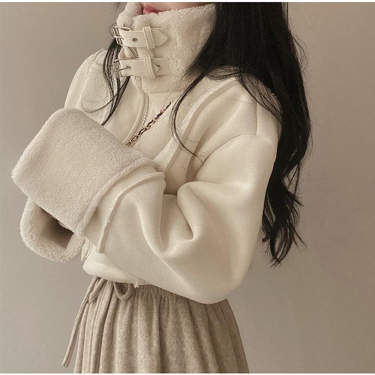 鹿の毛皮の綿毛ボアショートジャケット | Ulysses | 詳細画像3 