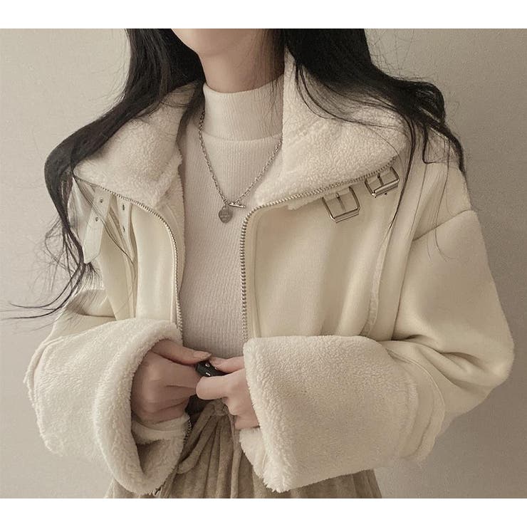 鹿の毛皮の綿毛ボアショートジャケット | Ulysses | 詳細画像4 