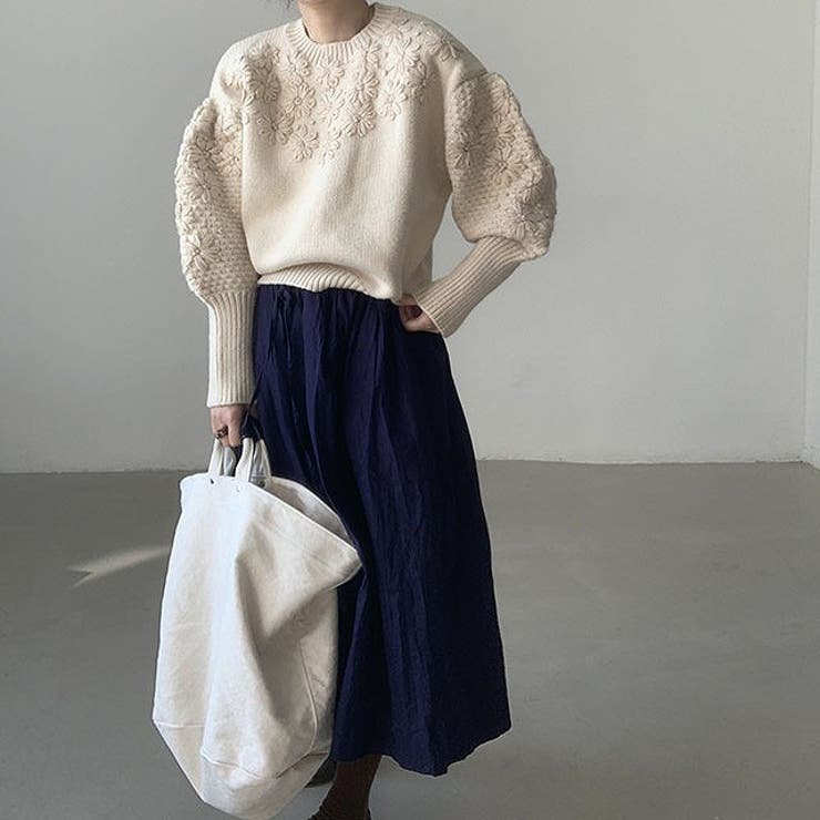 立体感があるフラワーセータートップス | Ulysses | 詳細画像7 