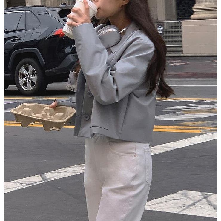 襟付きシングルブレスト合成皮革ジャケット | Ulysses | 詳細画像11 