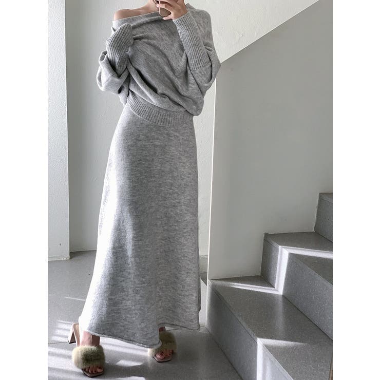 ニットオフショルダートップススカートセットアップ | Ulysses | 詳細画像1 