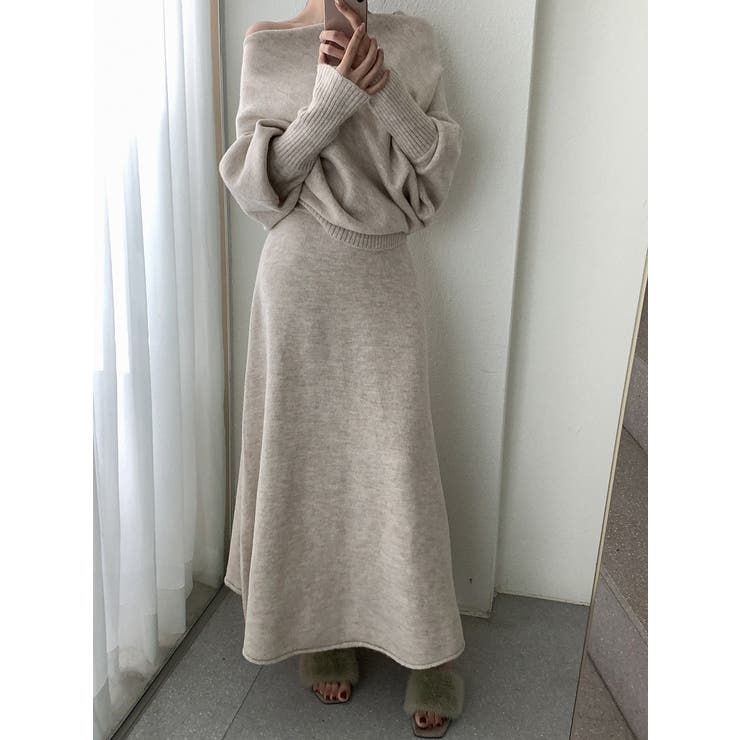 ニットオフショルダートップススカートセットアップ | Ulysses | 詳細画像7 