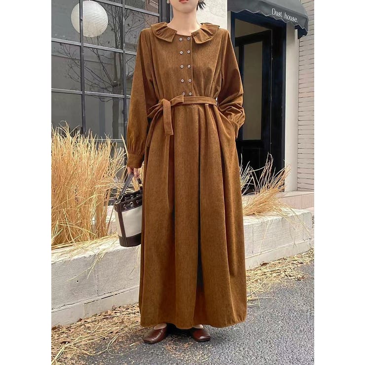 ブラウン | コーデュロイリボンワンピース | Ulysses