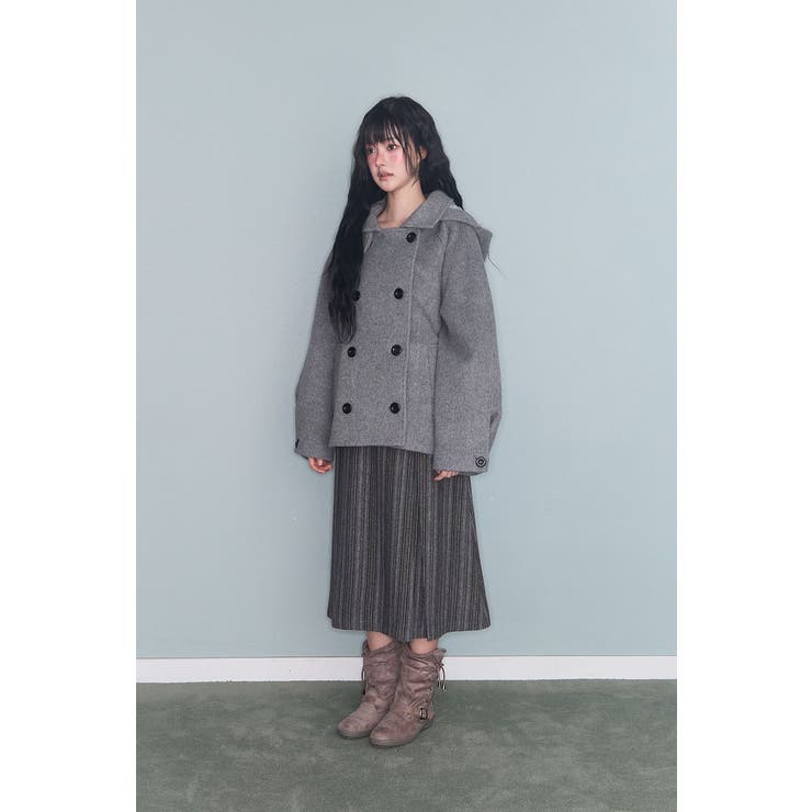 フード付きダブルブレストメルトンジャケット | Ulysses | 詳細画像3 