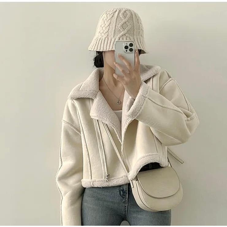 襟付き鹿の毛皮の綿毛ボアジャケット | Ulysses | 詳細画像1 