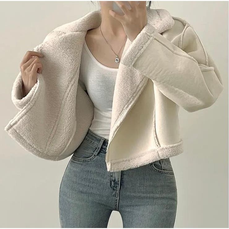 襟付き鹿の毛皮の綿毛ボアジャケット | Ulysses | 詳細画像2 