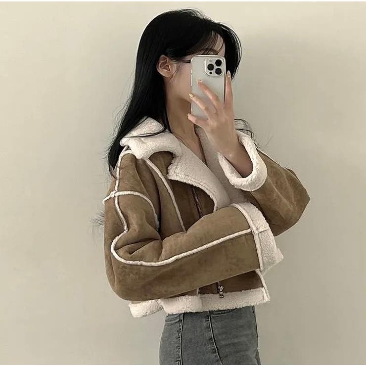 襟付き鹿の毛皮の綿毛ボアジャケット | Ulysses | 詳細画像6 