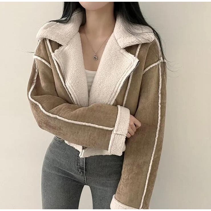 襟付き鹿の毛皮の綿毛ボアジャケット | Ulysses | 詳細画像8 