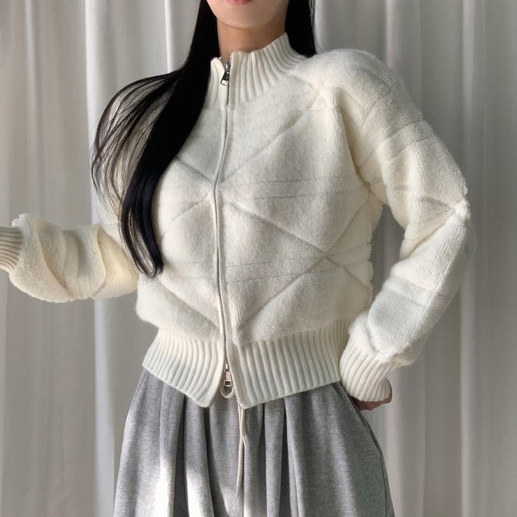 スタンドカラーダブルジップニットジャケット | Ulysses | 詳細画像2 