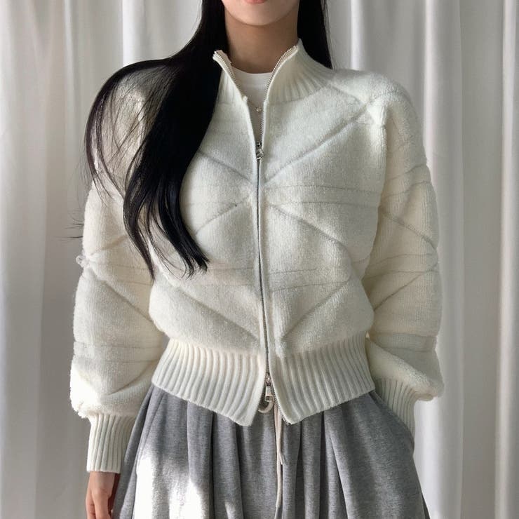 スタンドカラーダブルジップニットジャケット | Ulysses | 詳細画像4 