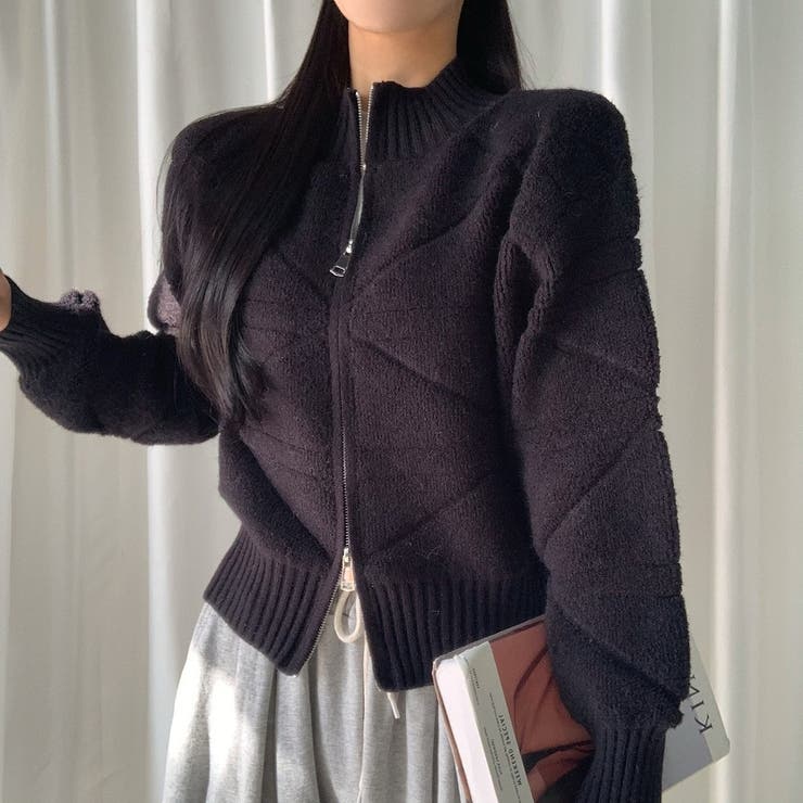 スタンドカラーダブルジップニットジャケット | Ulysses | 詳細画像9 