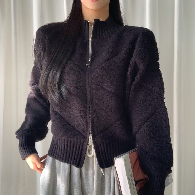 スタンドカラーダブルジップニットジャケット | Ulysses | 詳細画像10 