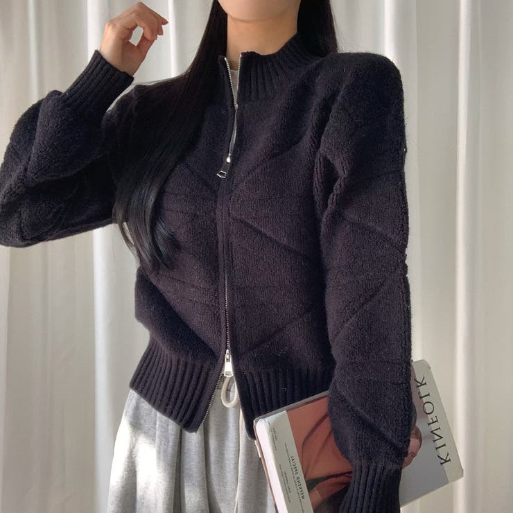 スタンドカラーダブルジップニットジャケット | Ulysses | 詳細画像11 