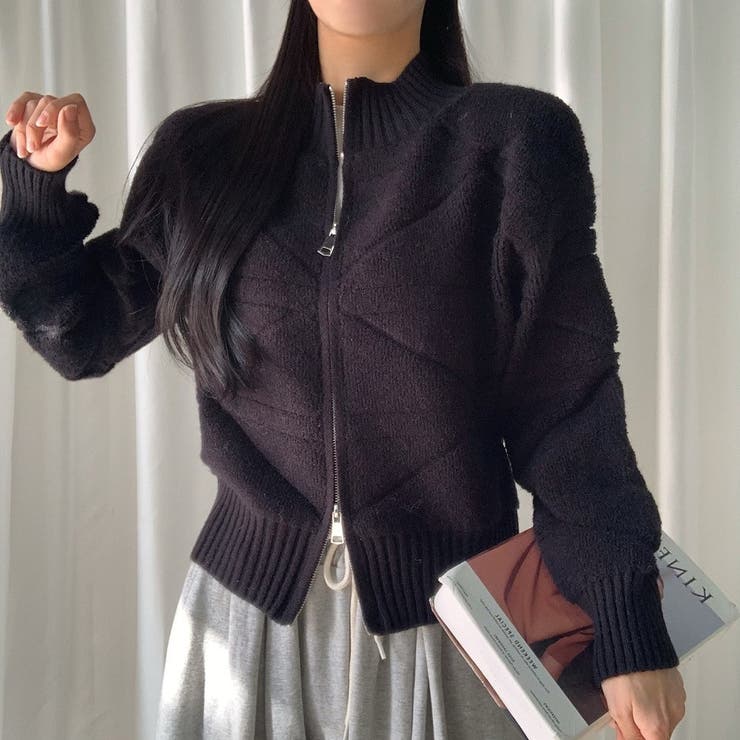 スタンドカラーダブルジップニットジャケット | Ulysses | 詳細画像13 