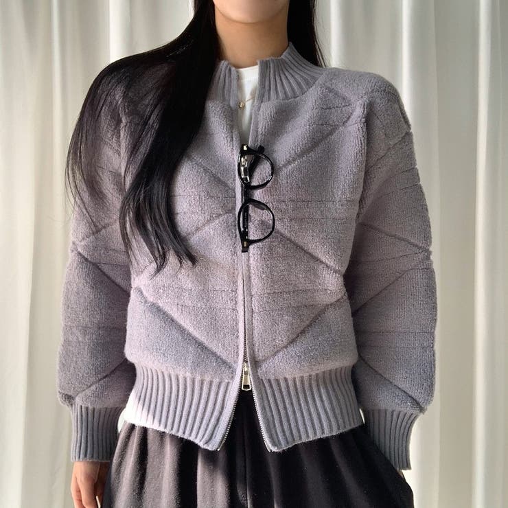 スタンドカラーダブルジップニットジャケット | Ulysses | 詳細画像14 