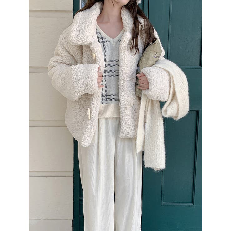 オフホワイト | 襟付きボアジャケット | Ulysses